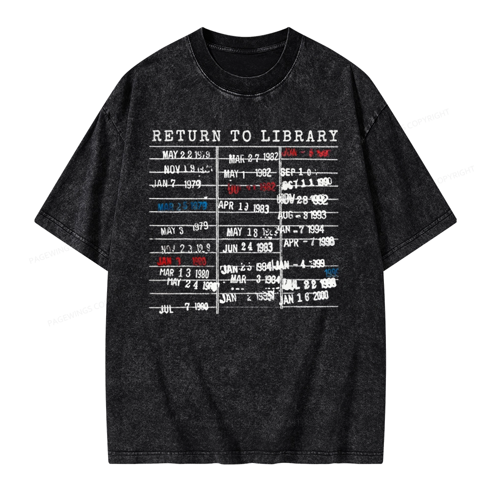 Pagewing Return To Library Unisex Washed T-shirt