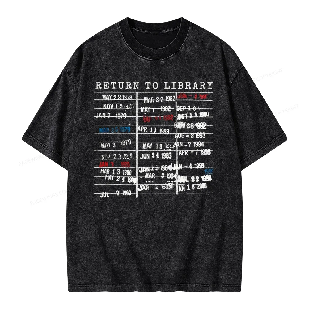 Pagewing Return To Library Unisex Washed T-shirt