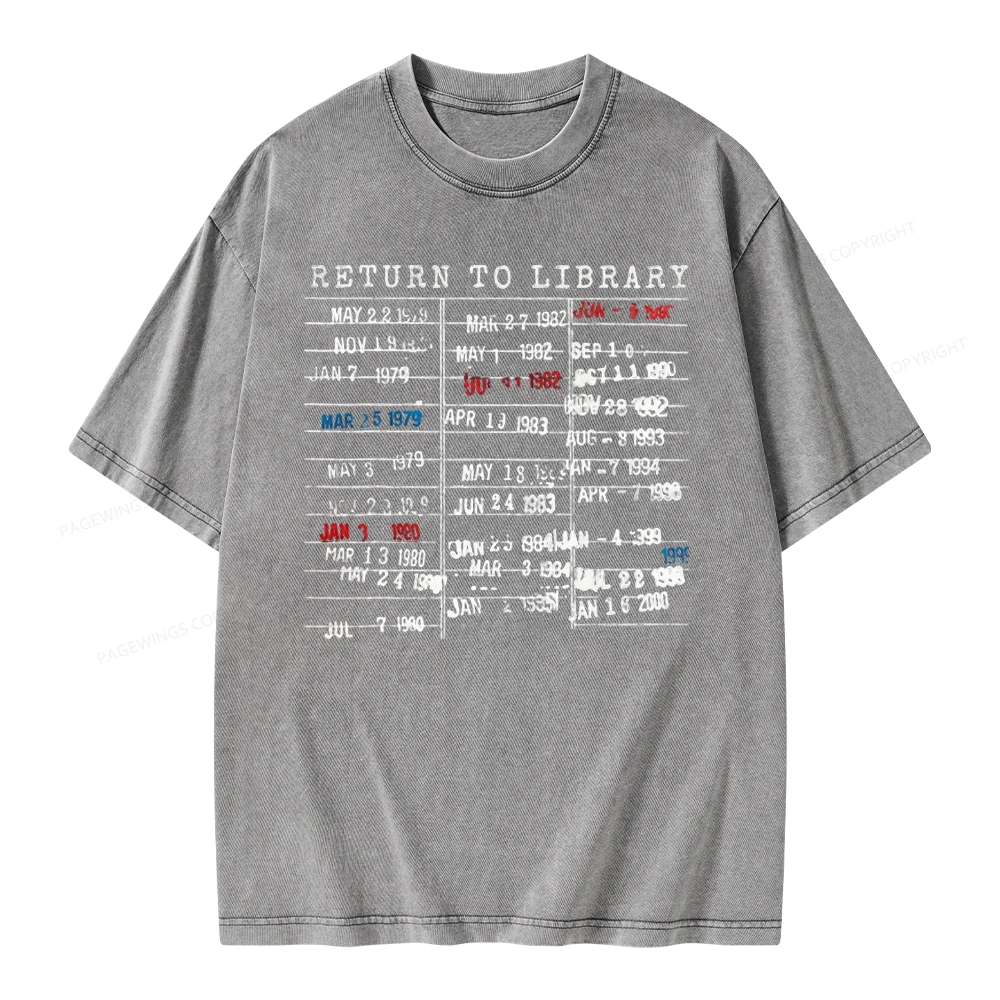 Pagewing Return To Library Unisex Washed T-shirt