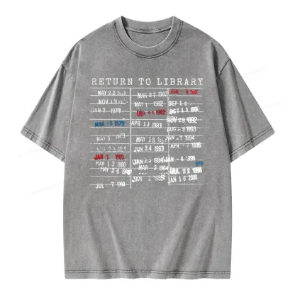 Pagewing Return To Library Unisex Washed T-shirt