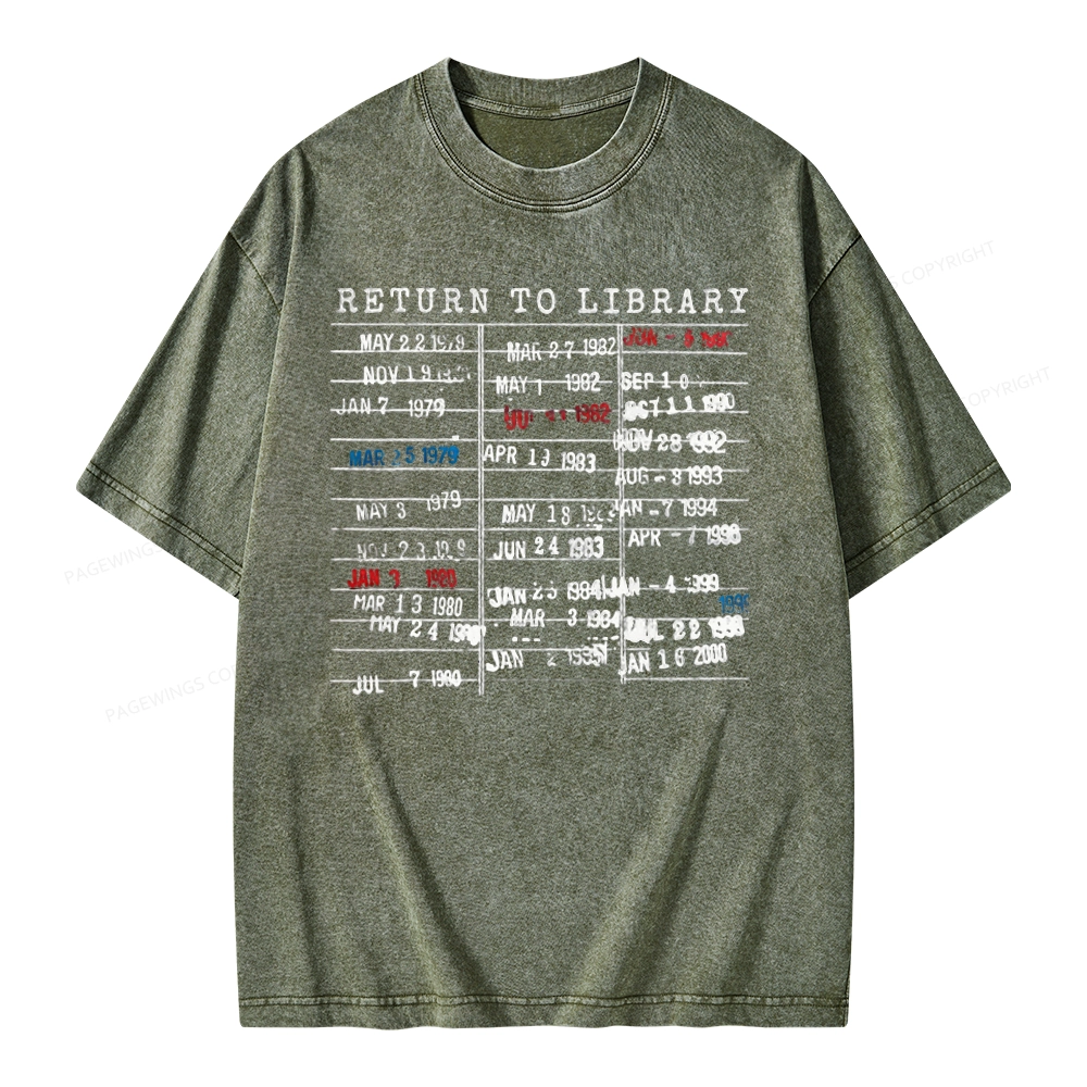 Pagewing Return To Library Unisex Washed T-shirt