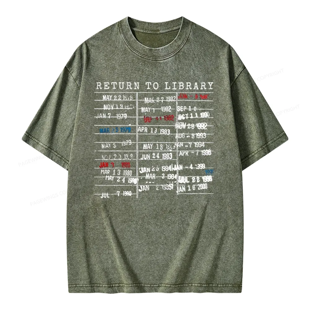 Pagewing Return To Library Unisex Washed T-shirt