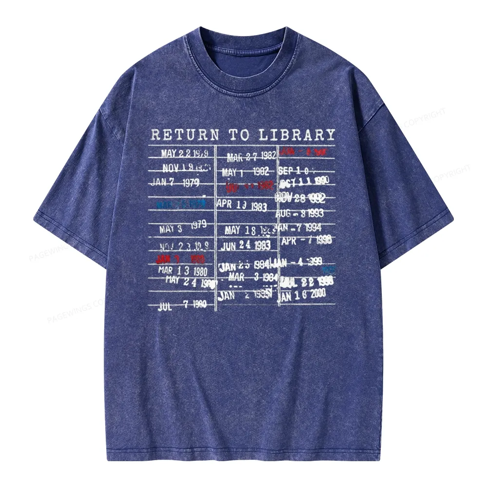 Pagewing Return To Library Unisex Washed T-shirt