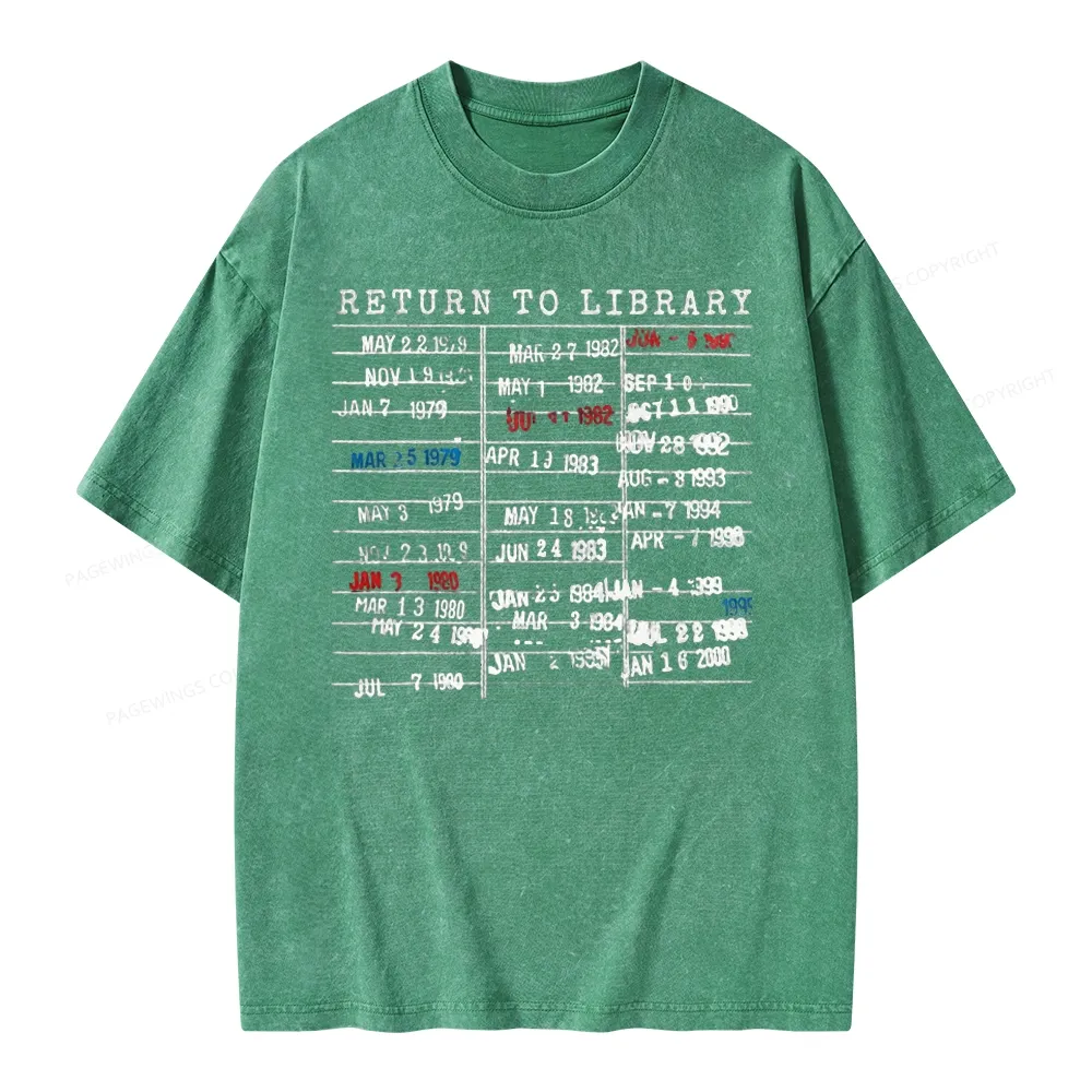 Pagewing Return To Library Unisex Washed T-shirt