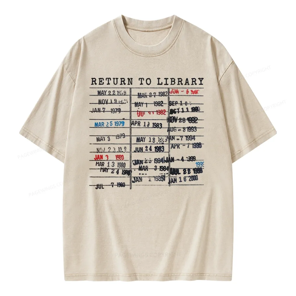 Pagewing Return To Library Unisex Washed T-shirt