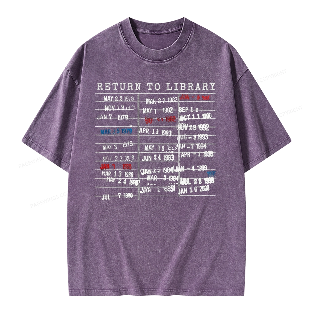 Pagewing Return To Library Unisex Washed T-shirt