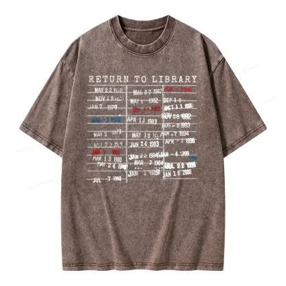 Pagewing Return To Library Unisex Washed T-shirt
