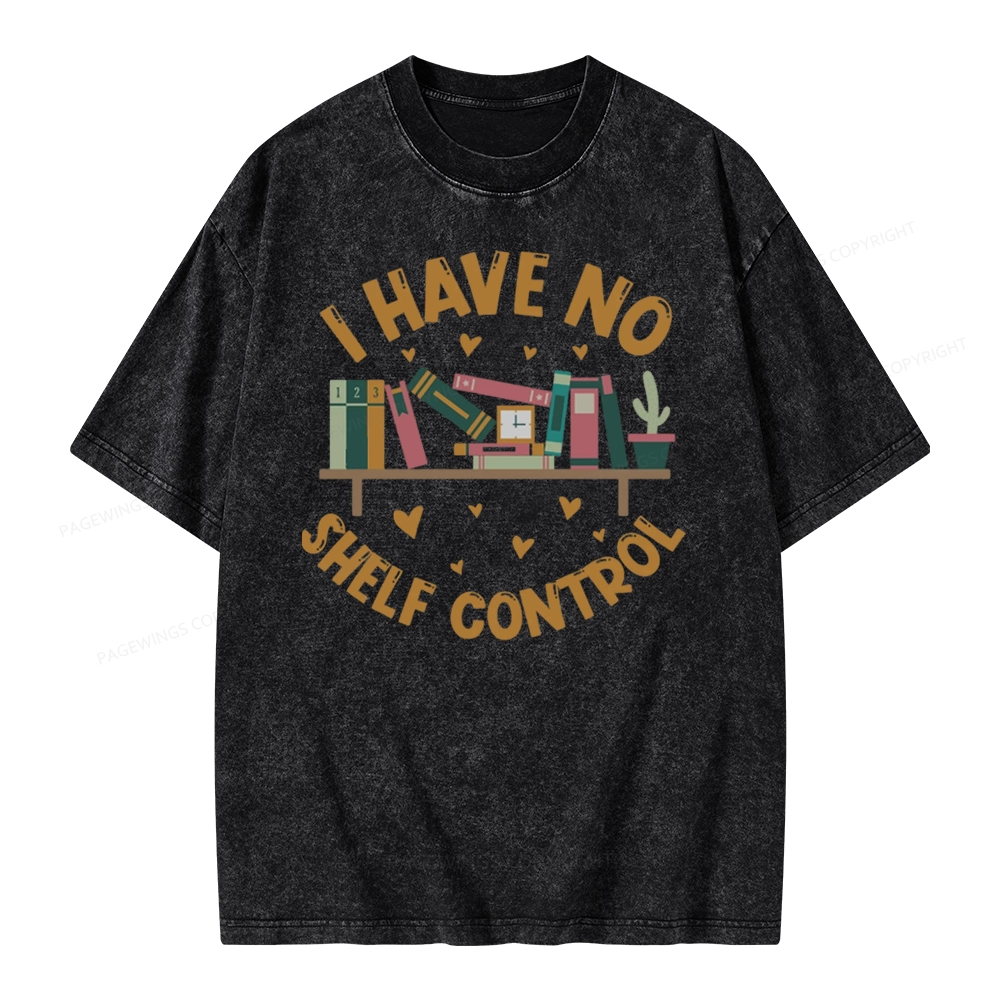 Pagewing I Have No Shelf Control Unisex Washed T-shirt