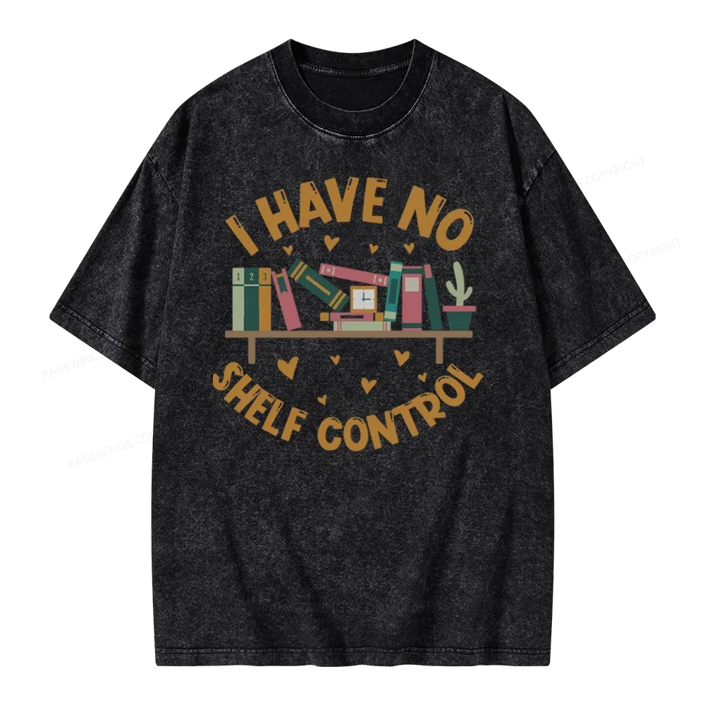 Pagewing I Have No Shelf Control Unisex Washed T-shirt