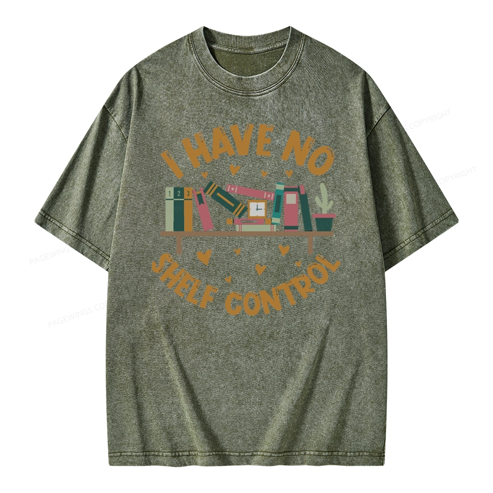 Pagewing I Have No Shelf Control Unisex Washed T-shirt