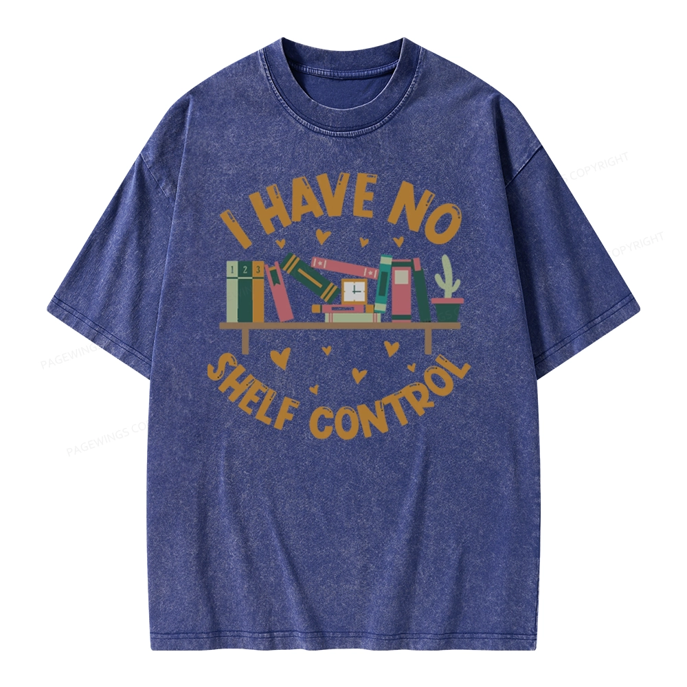 Pagewing I Have No Shelf Control Unisex Washed T-shirt