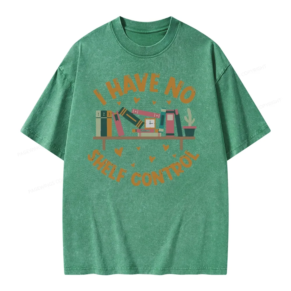 Pagewing I Have No Shelf Control Unisex Washed T-shirt