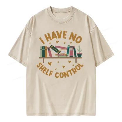 Pagewing I Have No Shelf Control Unisex Washed T-shirt