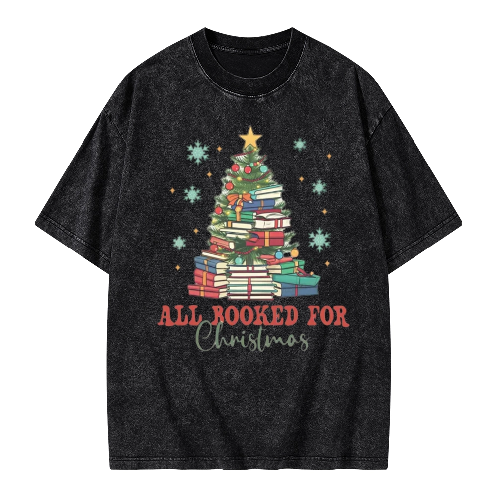 Pagewings All Booked for Christmas Unisex Washed T-shirt