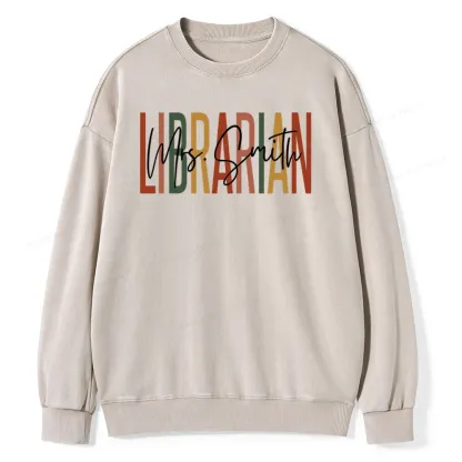 Pagewing Personalized Librarian Unisex Washed Sweatshirt