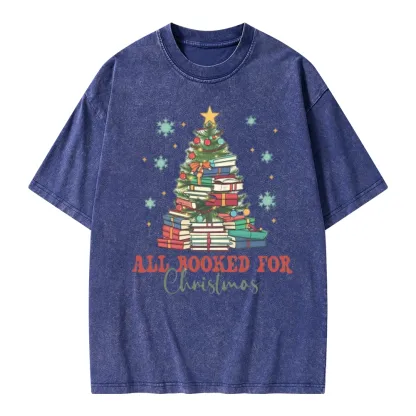 Pagewings All Booked for Christmas Unisex Washed T-shirt