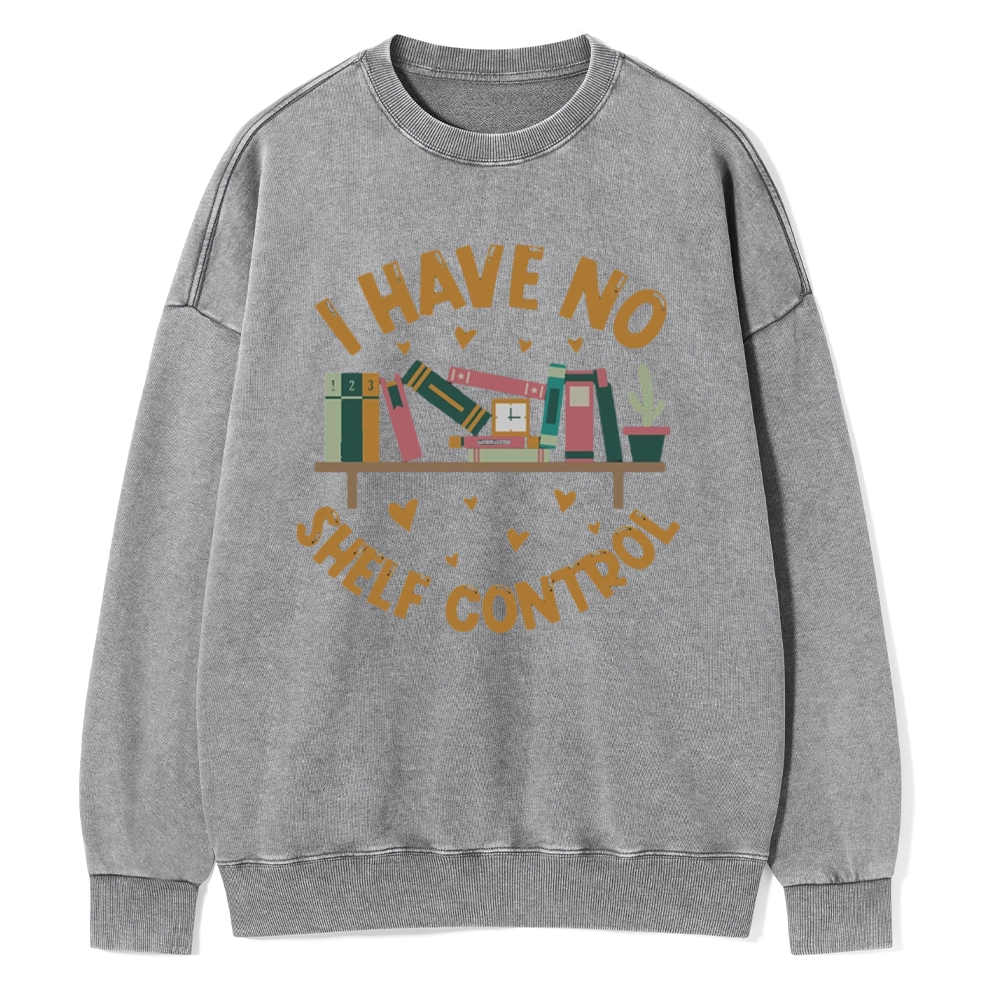 Pagewing I Have No Shelf Control Unisex Washed Sweatshirt