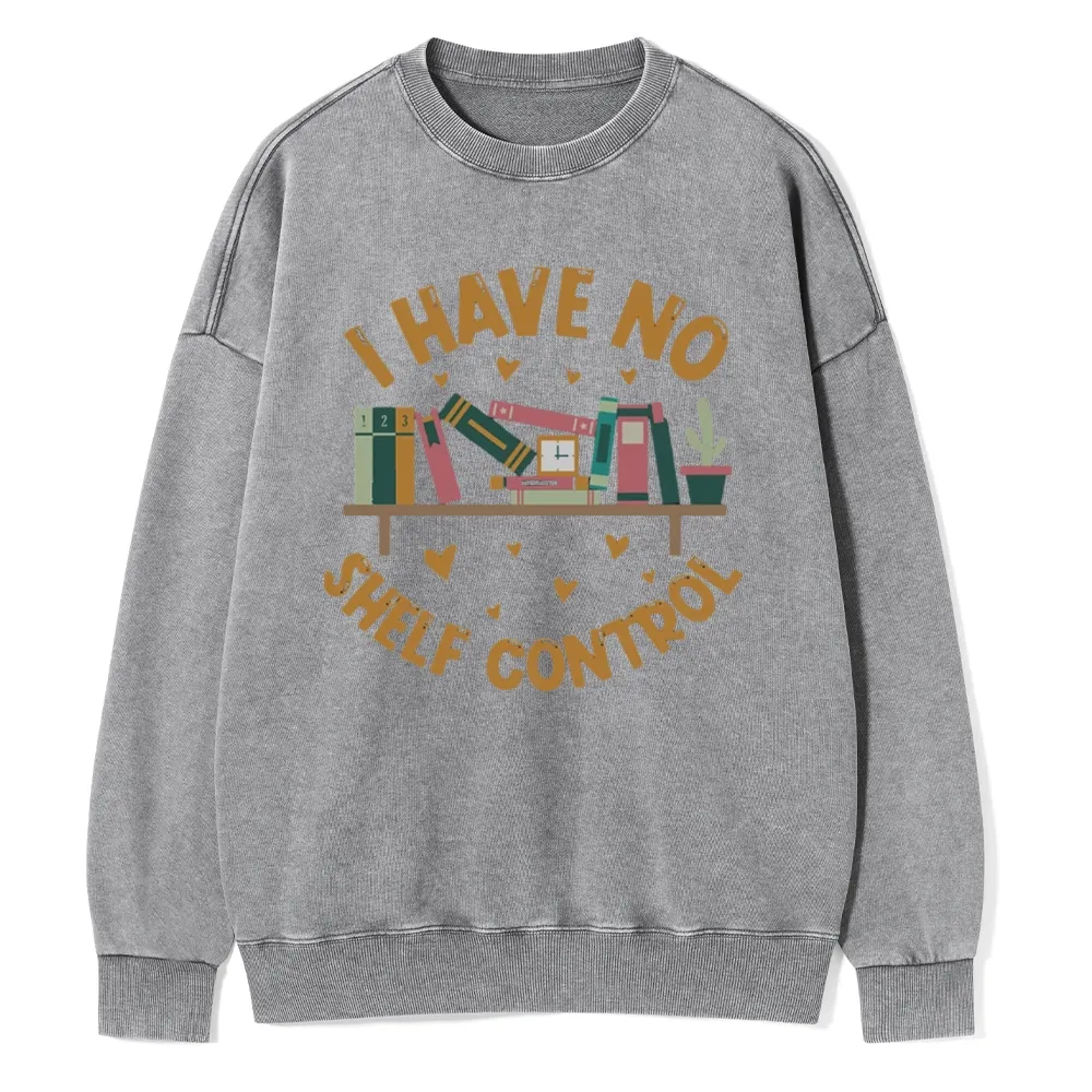 Pagewing I Have No Shelf Control Unisex Washed Sweatshirt