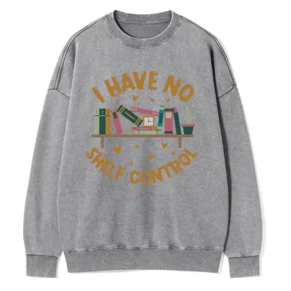 Pagewing I Have No Shelf Control Unisex Washed Sweatshirt