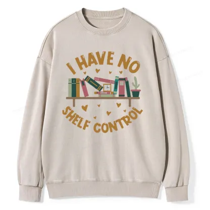 Pagewing I Have No Shelf Control Unisex Washed Sweatshirt