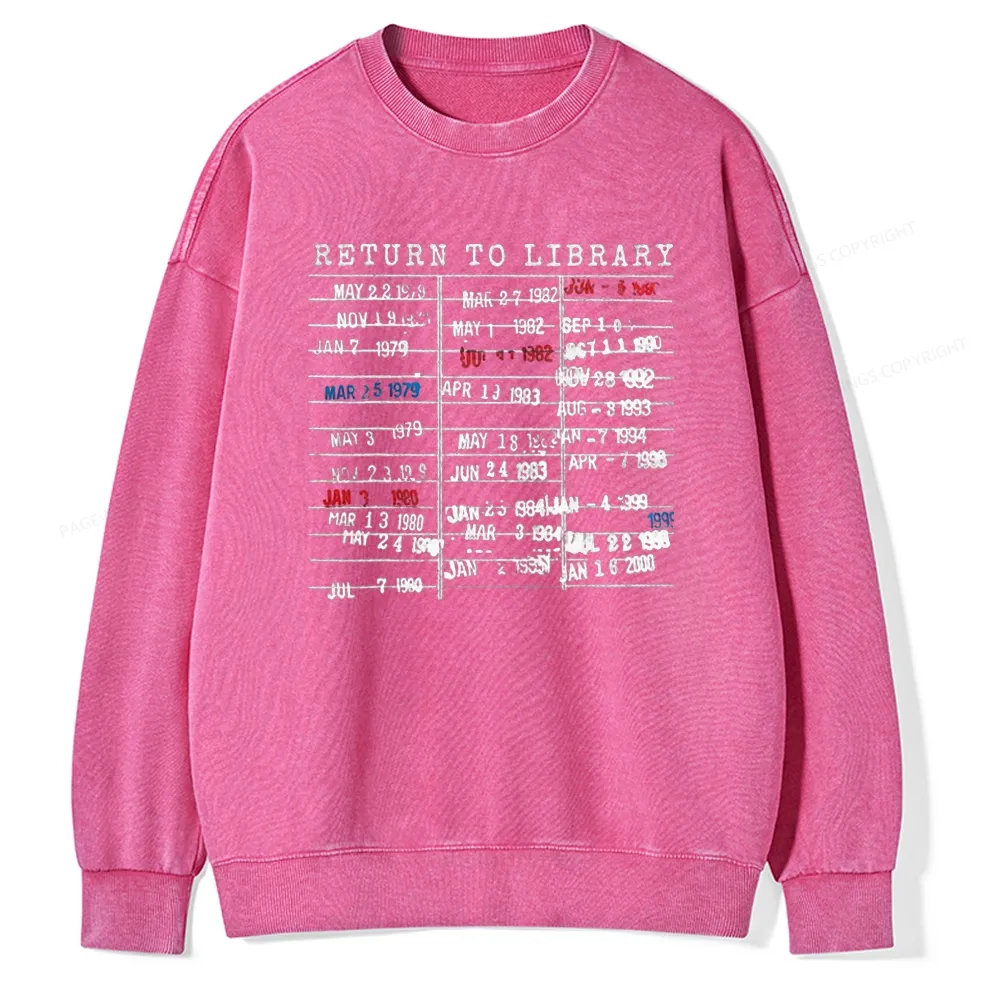 Pagewing Return To Library Unisex Washed Sweatshirt