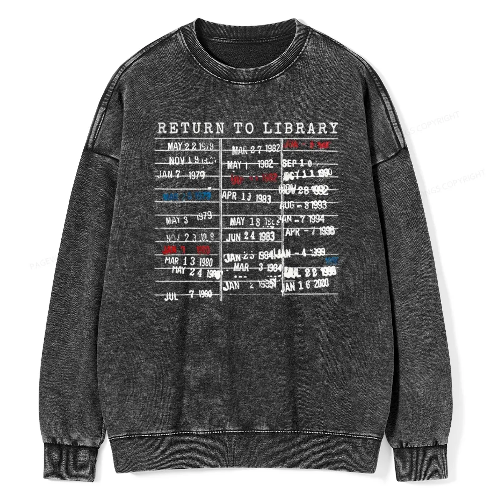 Pagewing Return To Library Unisex Washed Sweatshirt
