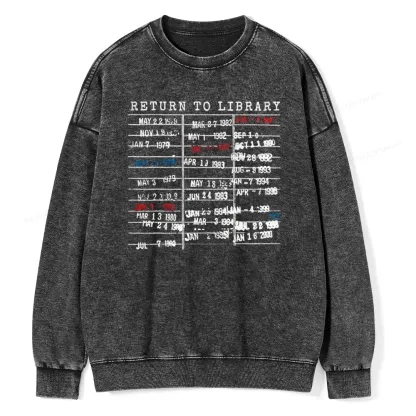 Pagewing Return To Library Unisex Washed Sweatshirt