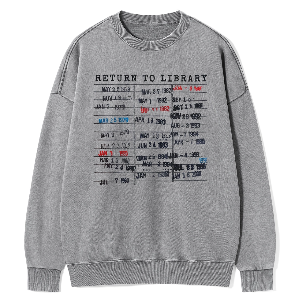 Pagewing Return To Library Unisex Washed Sweatshirt