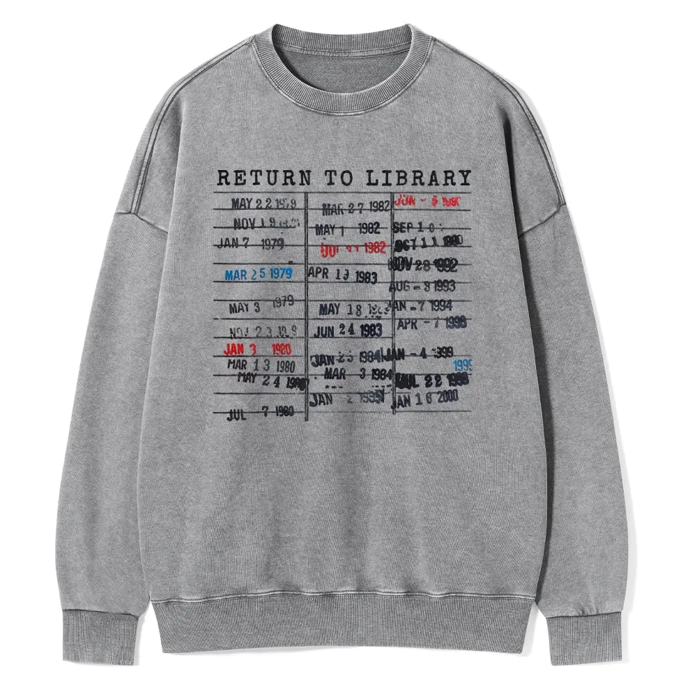 Pagewing Return To Library Unisex Washed Sweatshirt