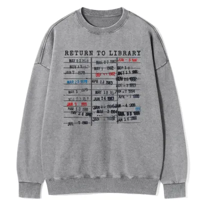 Pagewing Return To Library Unisex Washed Sweatshirt