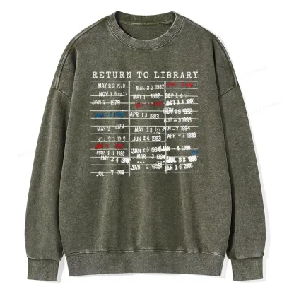Pagewing Return To Library Unisex Washed Sweatshirt