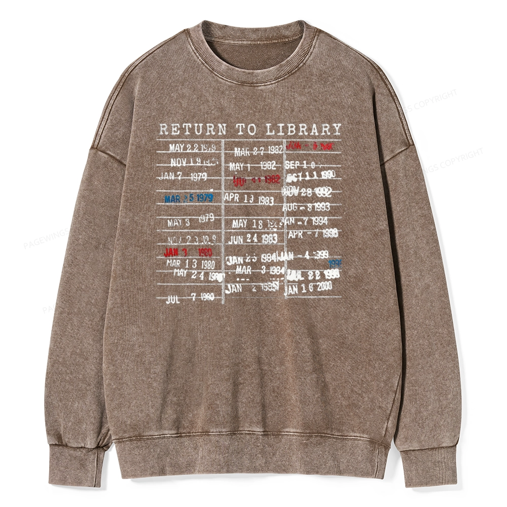 Pagewing Return To Library Unisex Washed Sweatshirt