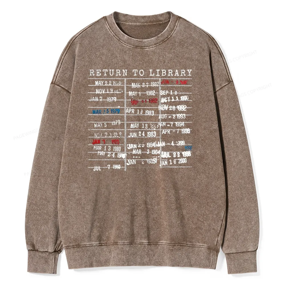 Pagewing Return To Library Unisex Washed Sweatshirt