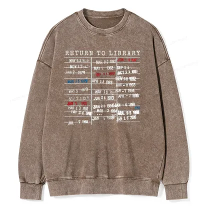Pagewing Return To Library Unisex Washed Sweatshirt