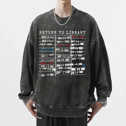 Pagewing Return To Library Unisex Washed Sweatshirt