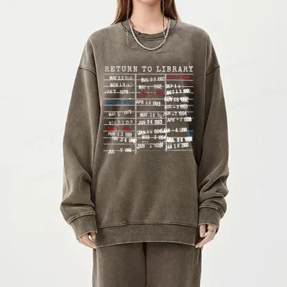 Pagewing Return To Library Unisex Washed Sweatshirt