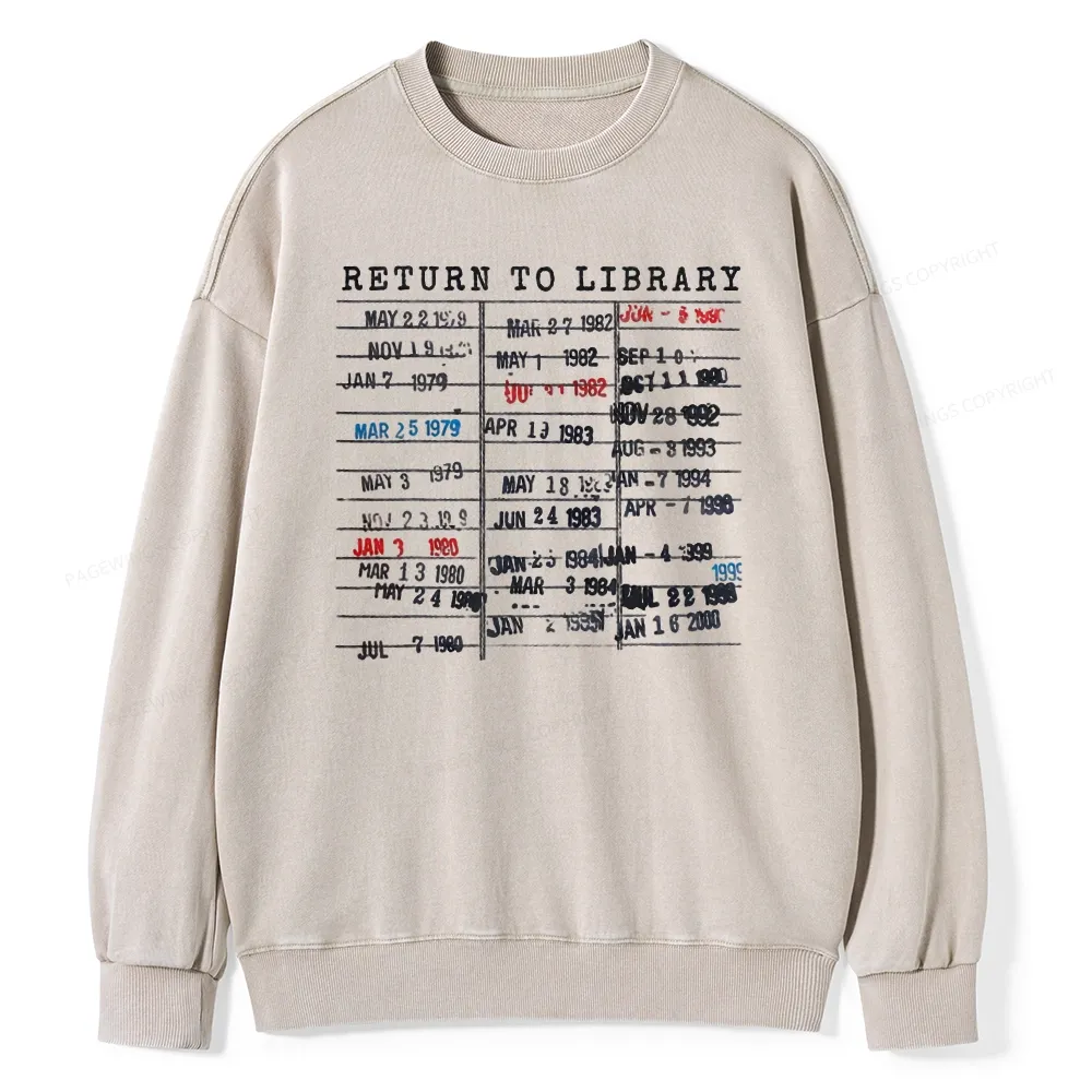 Pagewing Return To Library Unisex Washed Sweatshirt