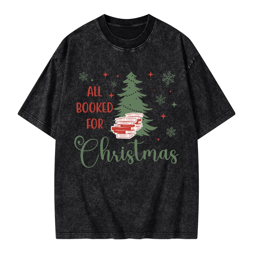 Pagewings All Booked for Christmas Unisex Washed T-shirt
