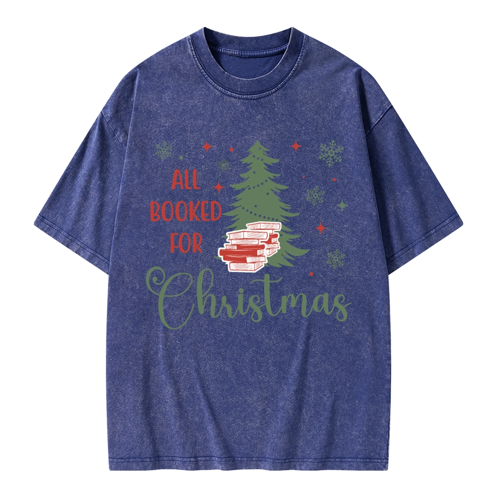 Pagewings All Booked for Christmas Unisex Washed T-shirt