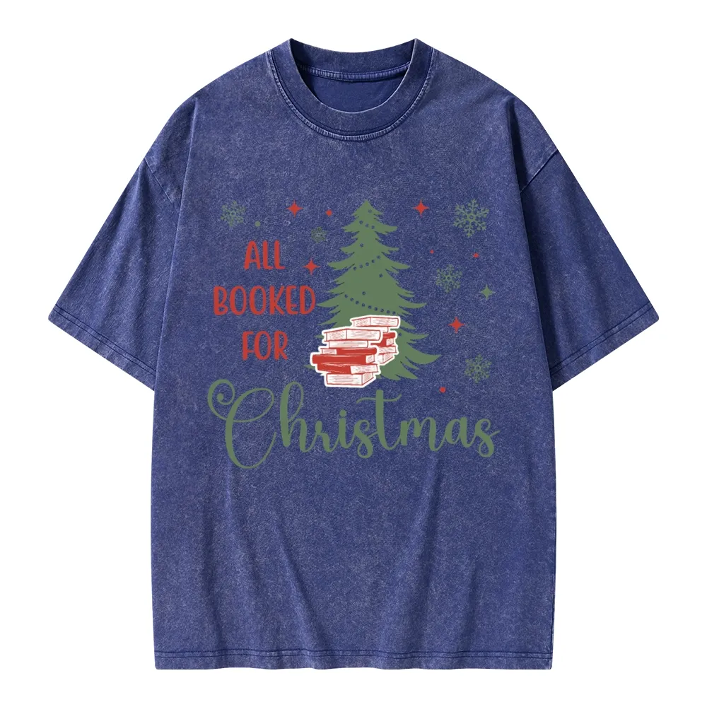 Pagewings All Booked for Christmas Unisex Washed T-shirt