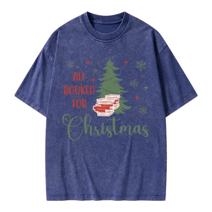 Pagewings All Booked for Christmas Unisex Washed T-shirt