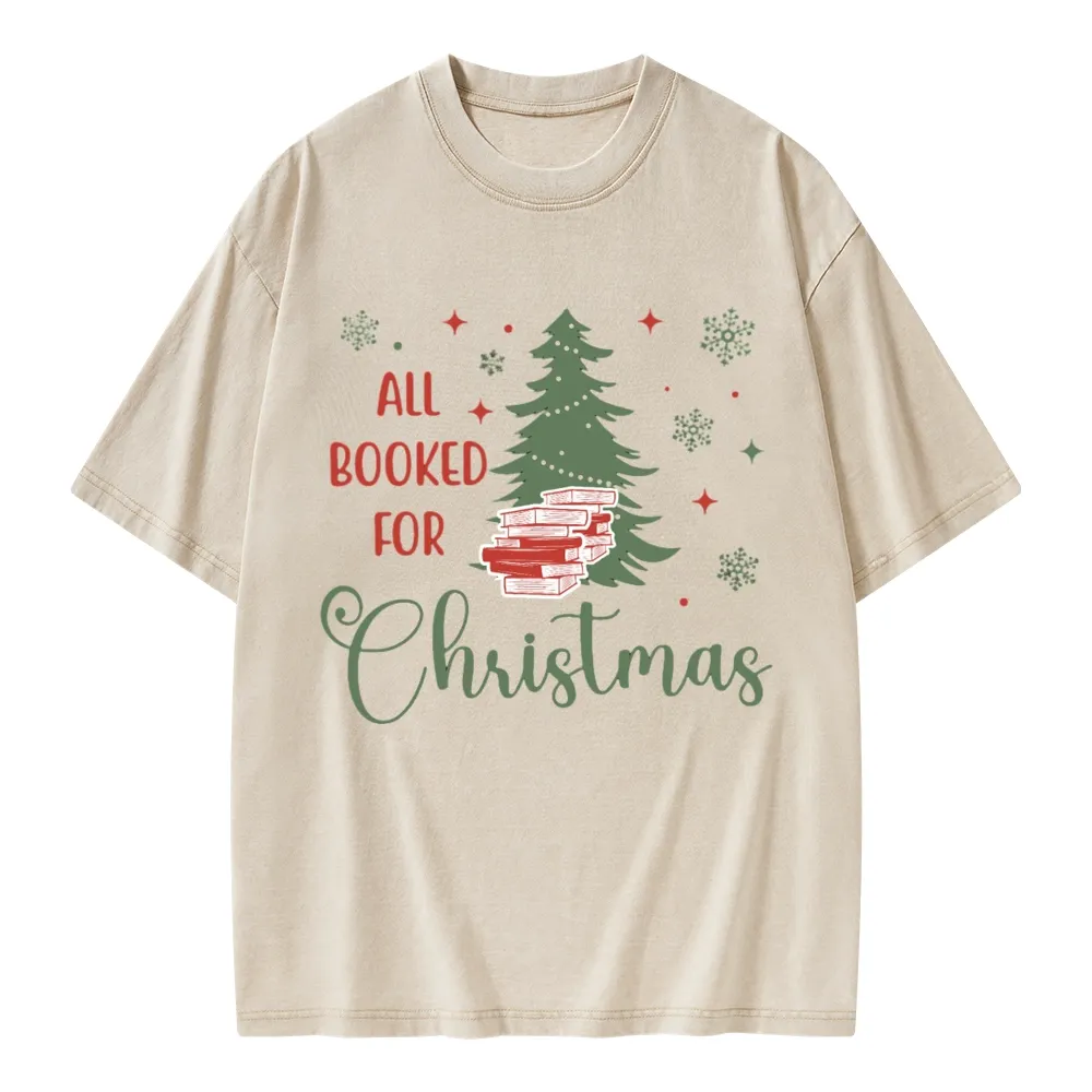Pagewings All Booked for Christmas Unisex Washed T-shirt