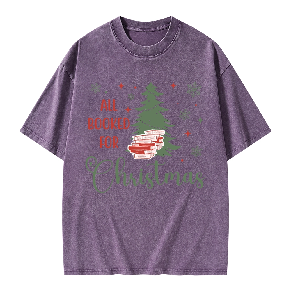 Pagewings All Booked for Christmas Unisex Washed T-shirt