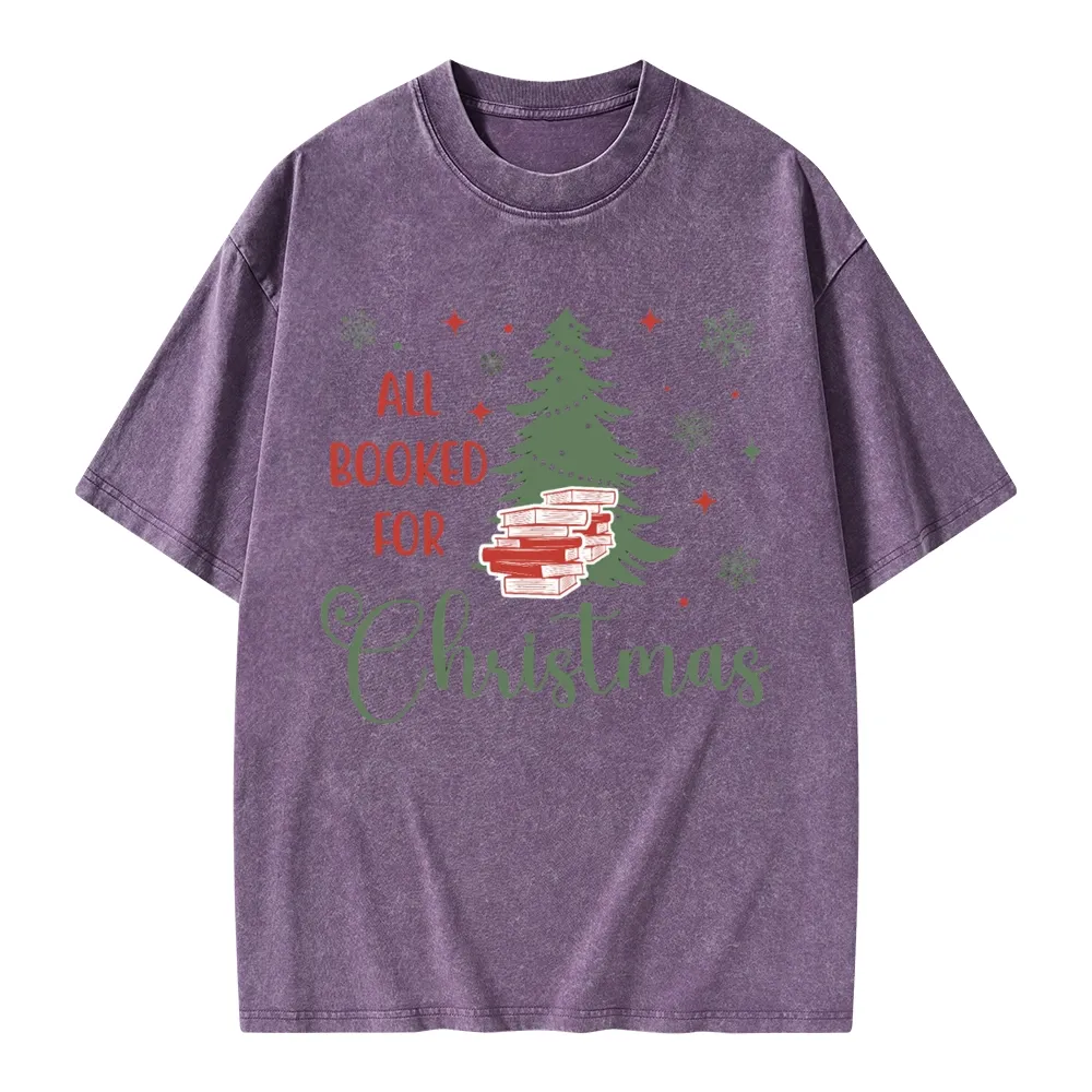 Pagewings All Booked for Christmas Unisex Washed T-shirt