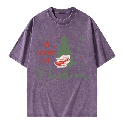 Pagewings All Booked for Christmas Unisex Washed T-shirt