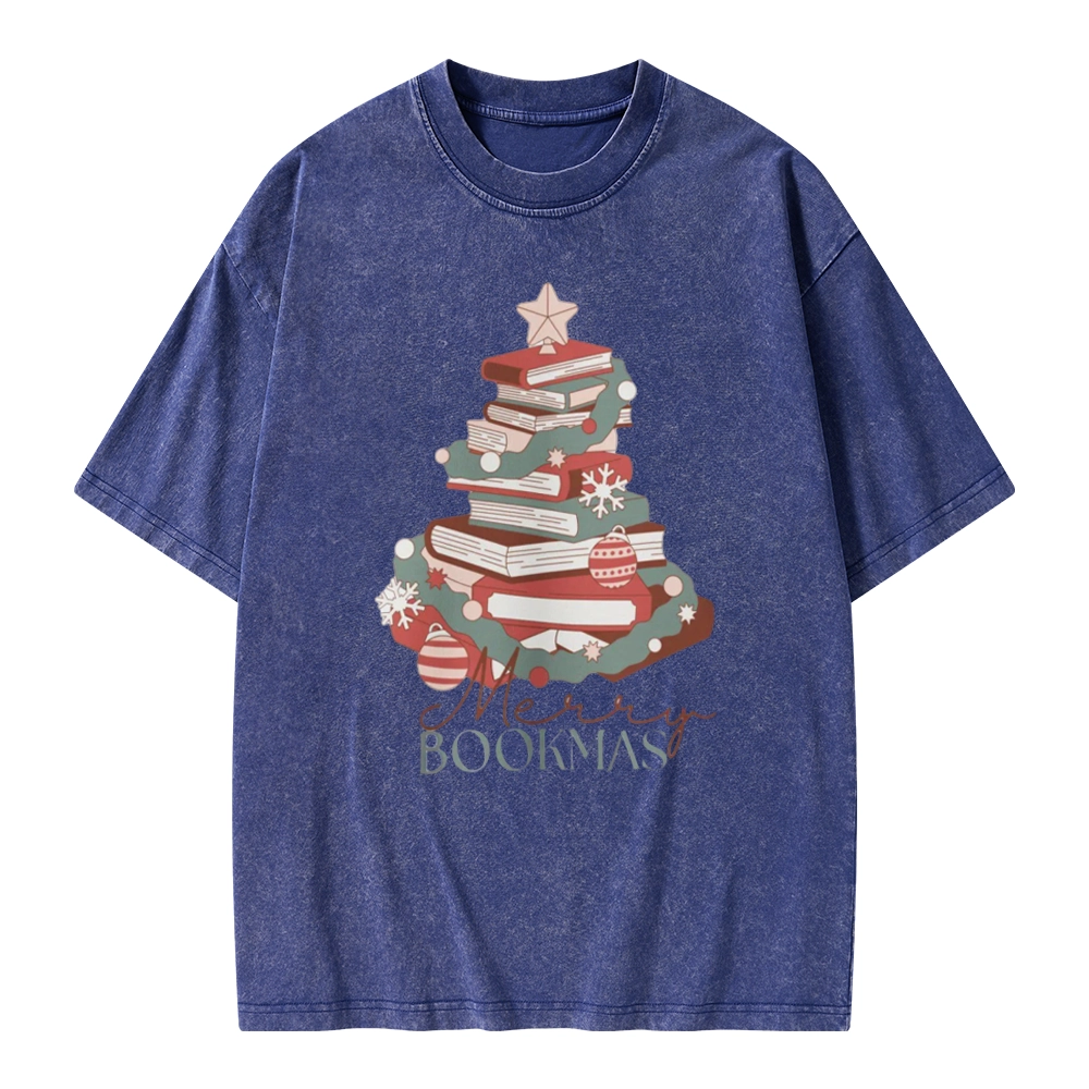 Pagewings Merry Bookmas Unisex Washed T-shirt