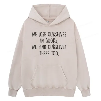 Pagewings Lose Ourselves In Books Unisex Washed Hoodie