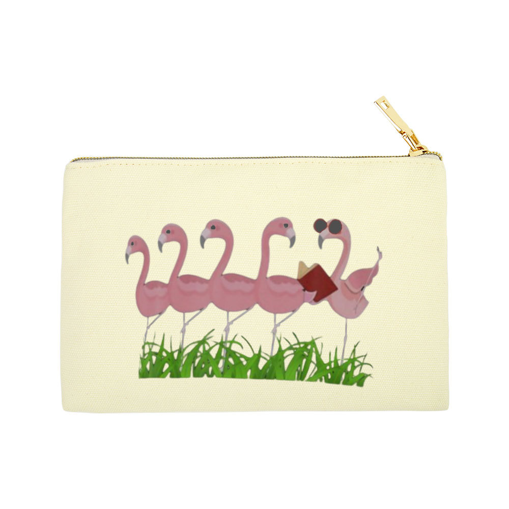 Pagewings Funny Flamingo Reading Book  Pouch
