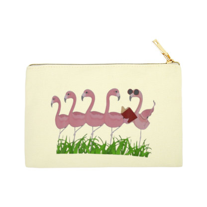 Pagewings Funny Flamingo Reading Book  Pouch
