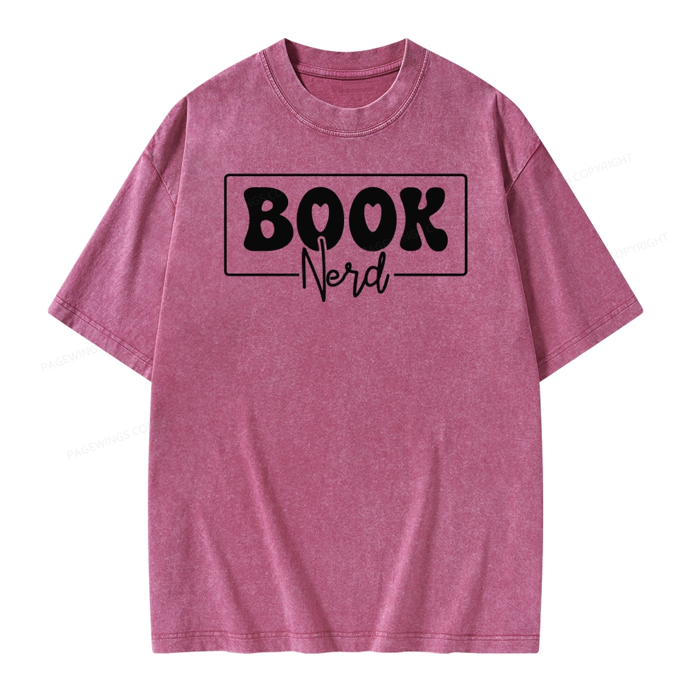 Pagewing Book Nerd Unisex Washed T-shirt